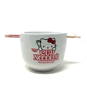 Hello Kitty Cup Noodles Ramen Bowl with Chopsticks